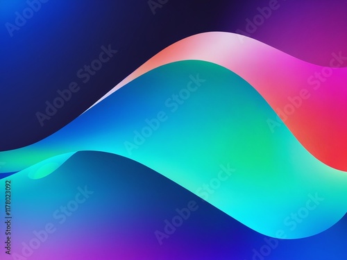 Colorful wave pattern displays vibrant gradients and smooth transitions in a dynamic illustrative design