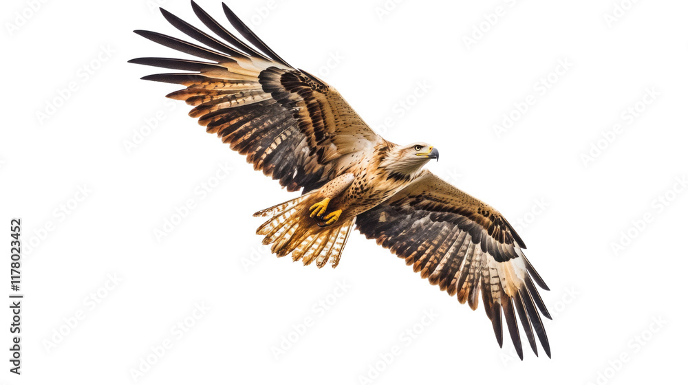 Eagle soaring in the sky, isolated on transparent background