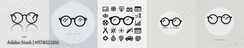 vector set of glasses silhouettes