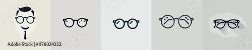 vector set of glasses silhouettes