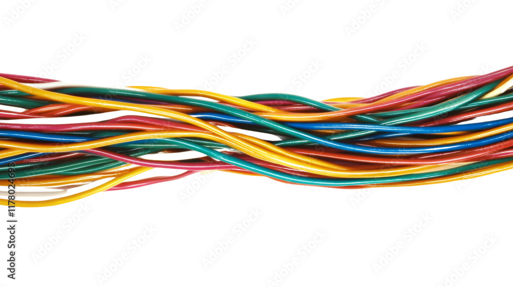 Electrical wiring close-up, isolated on transparent background Electrical wiring close-up, isolated on transparent background
