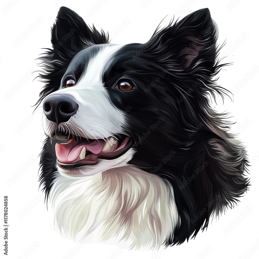 Fototapeta premium Portrait of a cheerful border collie dog