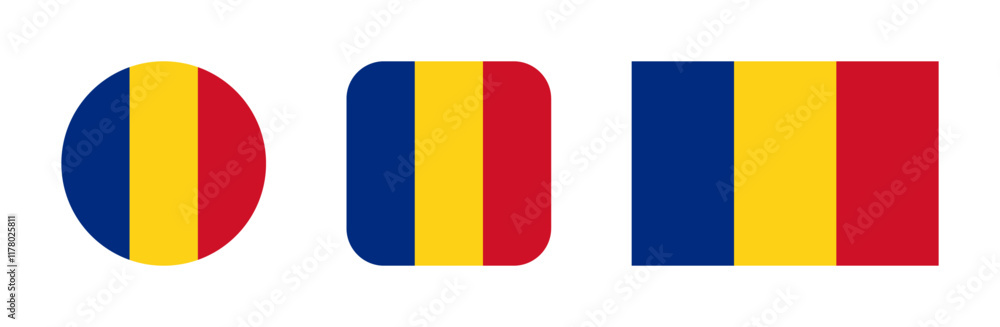 Obraz premium Romania flag icon set