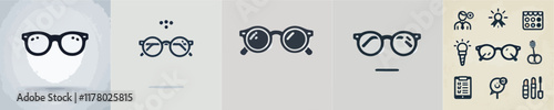 vector set of glasses silhouettes