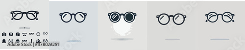 vector set of glasses silhouettes