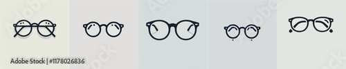 vector set of glasses silhouettes