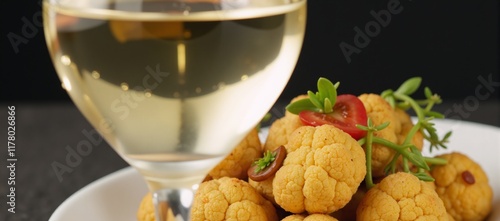 Vegan roasted cauliflower and herbs paired with white wine Plant-based White Wine Pairing photo