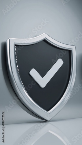 Shield emblem with checkmark signifying trust safety and dependability suitable for cybersecurity QA and confidentiality topics photo