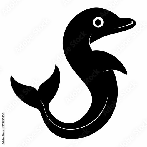 Hagfish Silhouette Vector - Simple Black on White photo