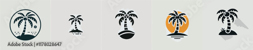 vector beautiful coconut tree silhouette