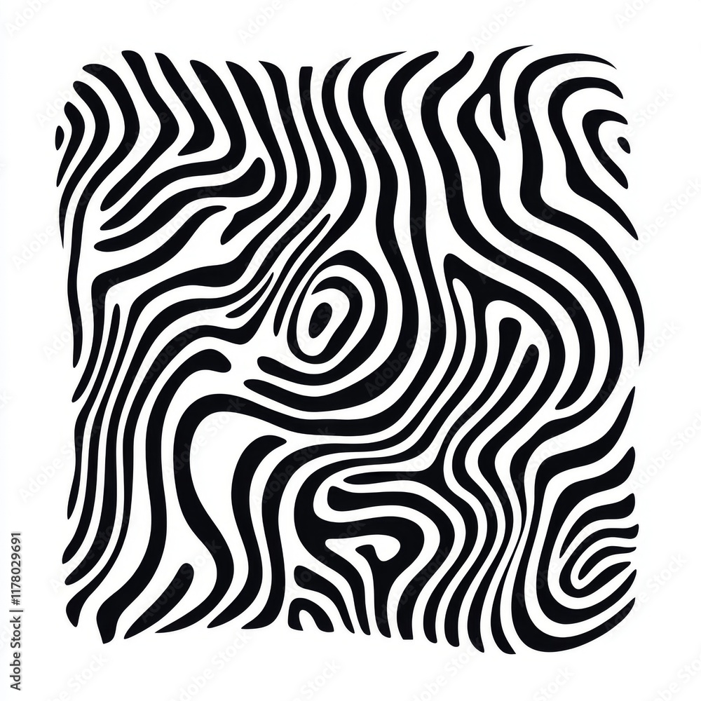 Abstract black and white wavy lines pattern. Abstract black and white wavy lines pattern.