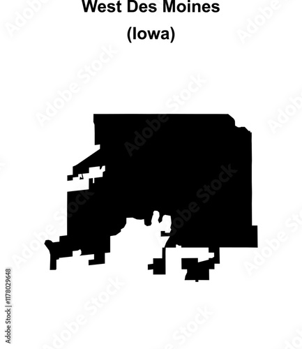 West Des Moines (Iowa) blank outline map