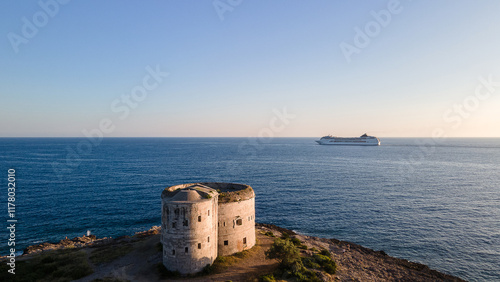 Cruise Ship Passing Peninsula Stronghold photo