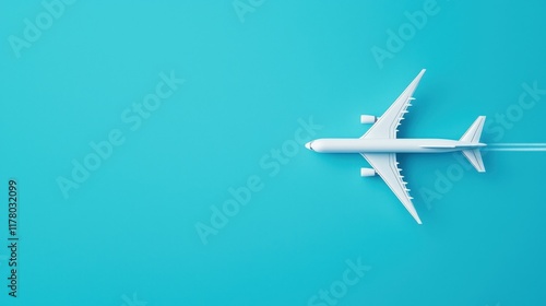 Wallpaper Mural Minimalistic White Airplane Flying Over a Calm Turquoise Background Torontodigital.ca