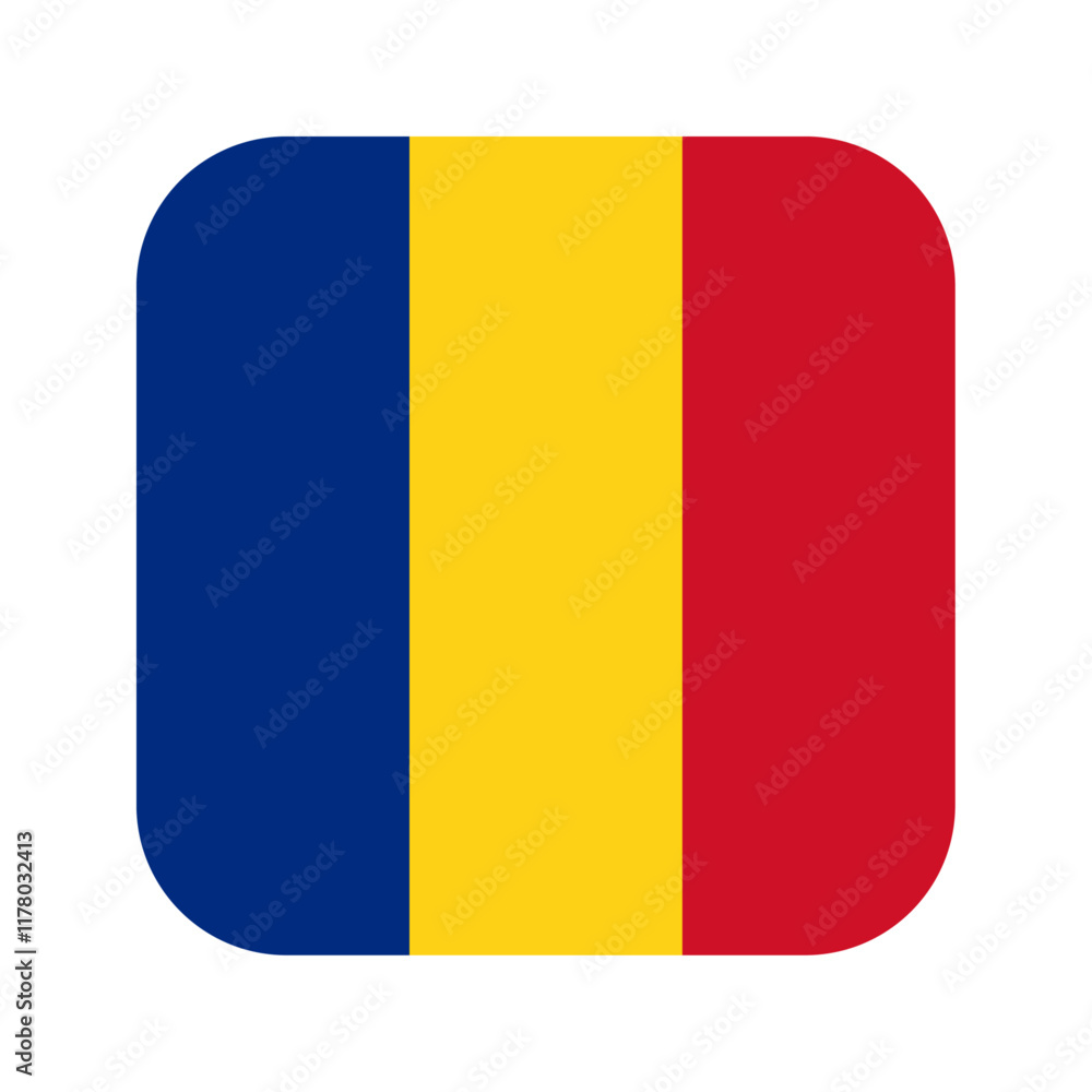 Fototapeta premium Romania flag rounded square icon