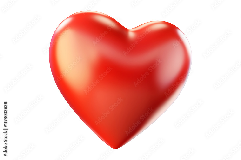 Shiny red heart with smooth, glossy texture isolated on white transparent background, symbol of love, passion and romance concept of Valentine Day Shiny red heart with smooth, glossy texture isolated on white transparent background, symbol of love, passion and romance concept of Valentine Day