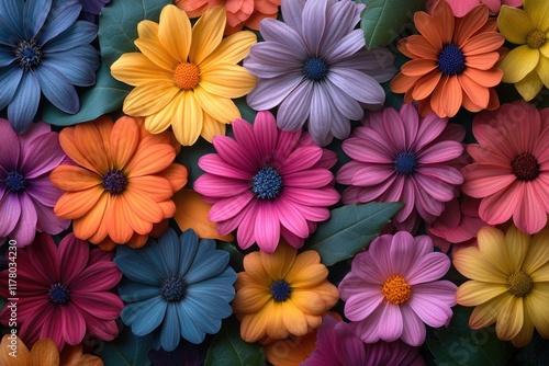 Wallpaper Mural A bouquet of vibrant flowers, suitable for use in articles about gardening or as a decorative element Torontodigital.ca