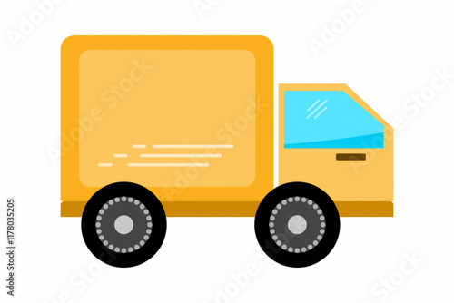 Vector illustration of a yellow truck.