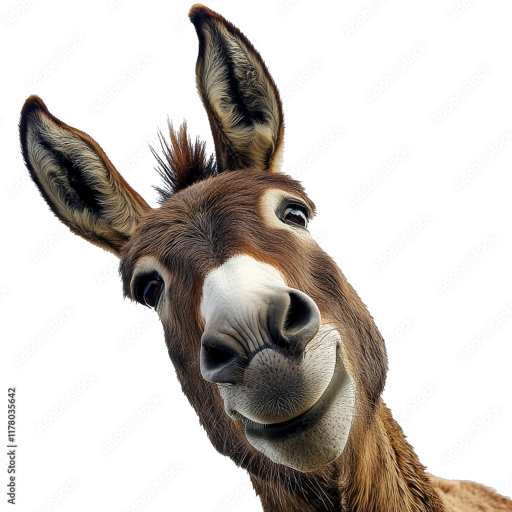 Obraz premium Curious donkey looking at the camera