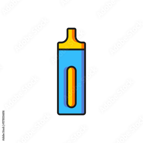 Color Electronic cigarette icon isolated on white background. Vape smoking tool. Vaporizer Device. Flat filled outline style with shadow. Vector