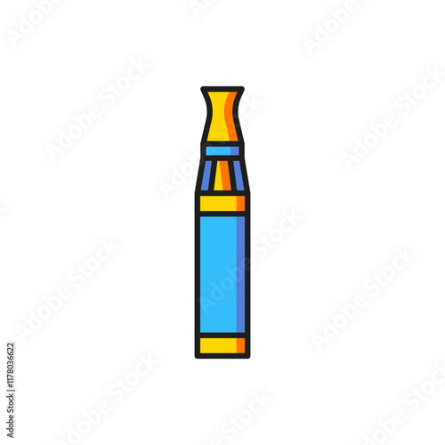 Color Electronic cigarette icon isolated on white background. Vape smoking tool. Vaporizer Device. Flat filled outline style with shadow. Vector