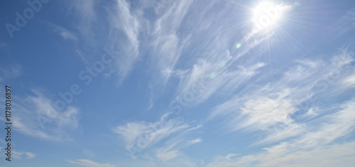 Panorama very beautiful clouds and blue sky