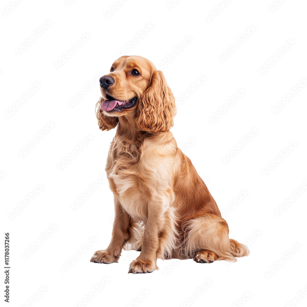 Cocker spaniel sitting and looking happy indoors Cocker spaniel sitting and looking happy indoors