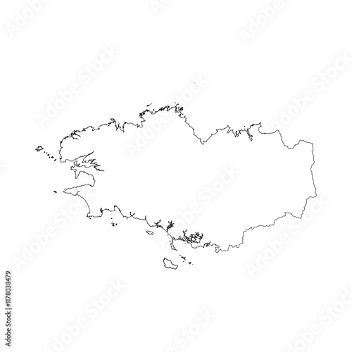 Bretagne region blank outline map