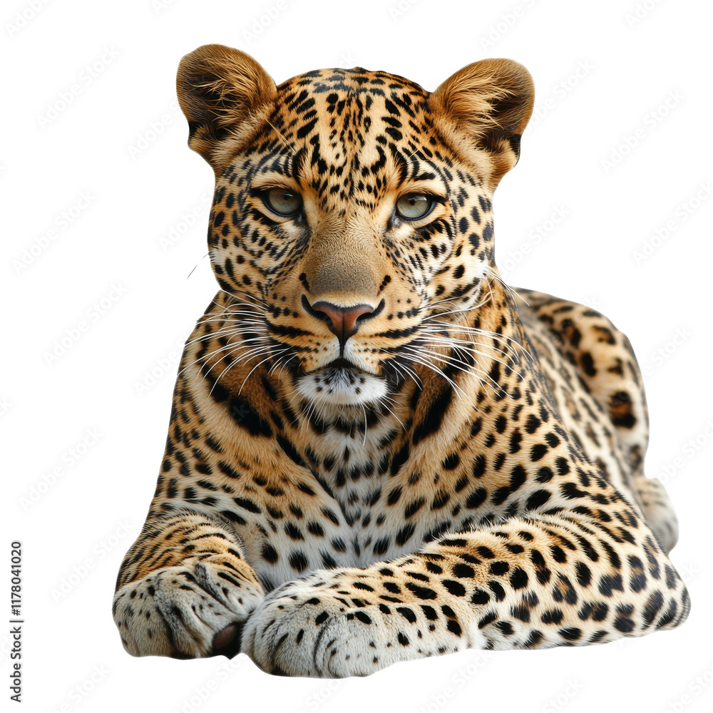 Obraz premium Majestic leopard resting in natural habitat