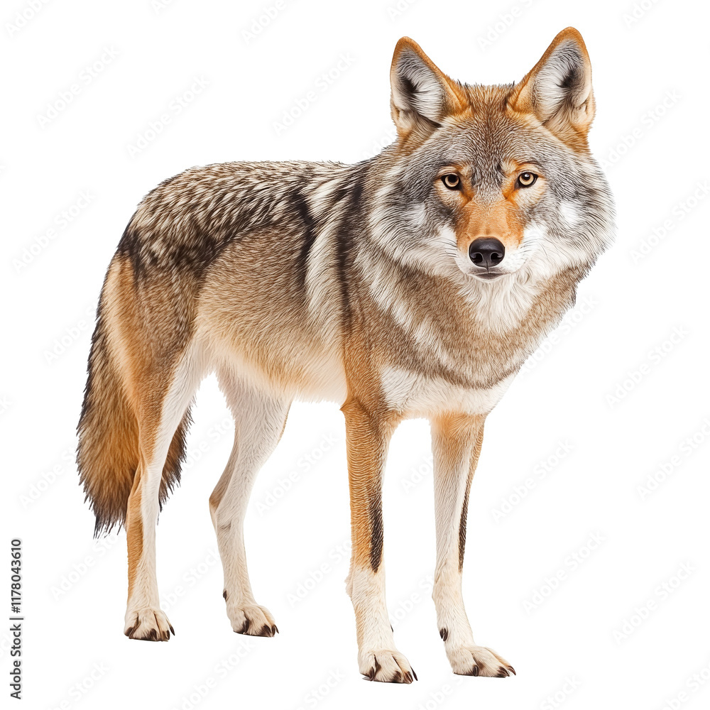 Fototapeta premium Coyote standing alert in natural posture