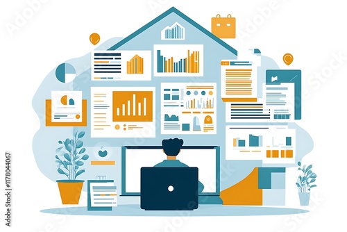 Individual using productivity apps on laptop