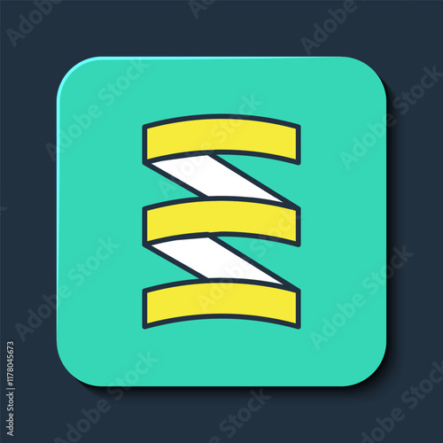 Filled outline Sports nutrition bodybuilding proteine power drink and food icon isolated on blue background. Turquoise square button. Vector