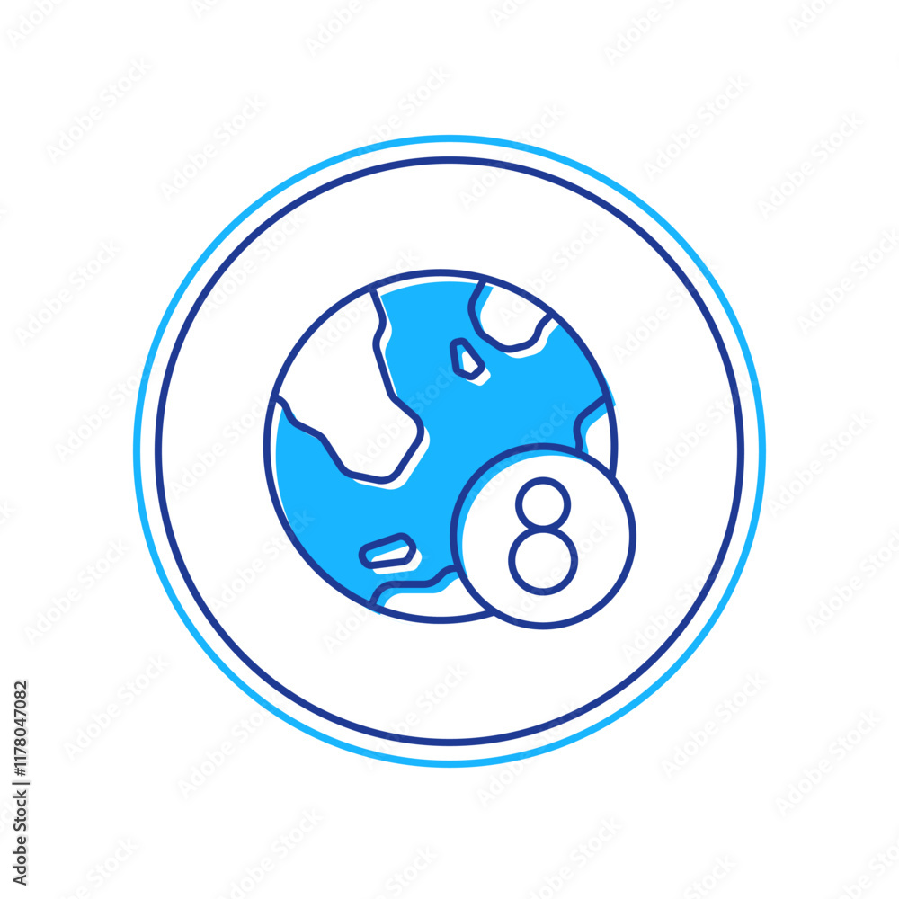 Filled outline 8 March icon isolated on white background. International Happy Women Day. Vector Filled outline 8 March icon isolated on white background. International Happy Women Day. Vector