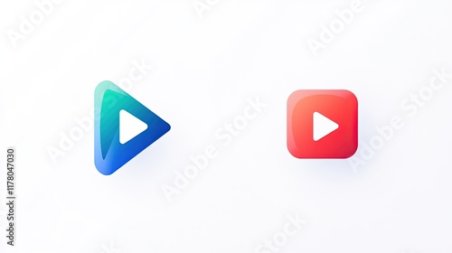 Gradient play buttons, triangle and square. Free Download Gradient play buttons, triangle and square. - GFXLoad