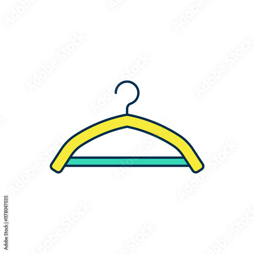 Filled outline Hanger wardrobe icon isolated on white background. Cloakroom icon. Clothes service symbol. Laundry hanger sign. Vector