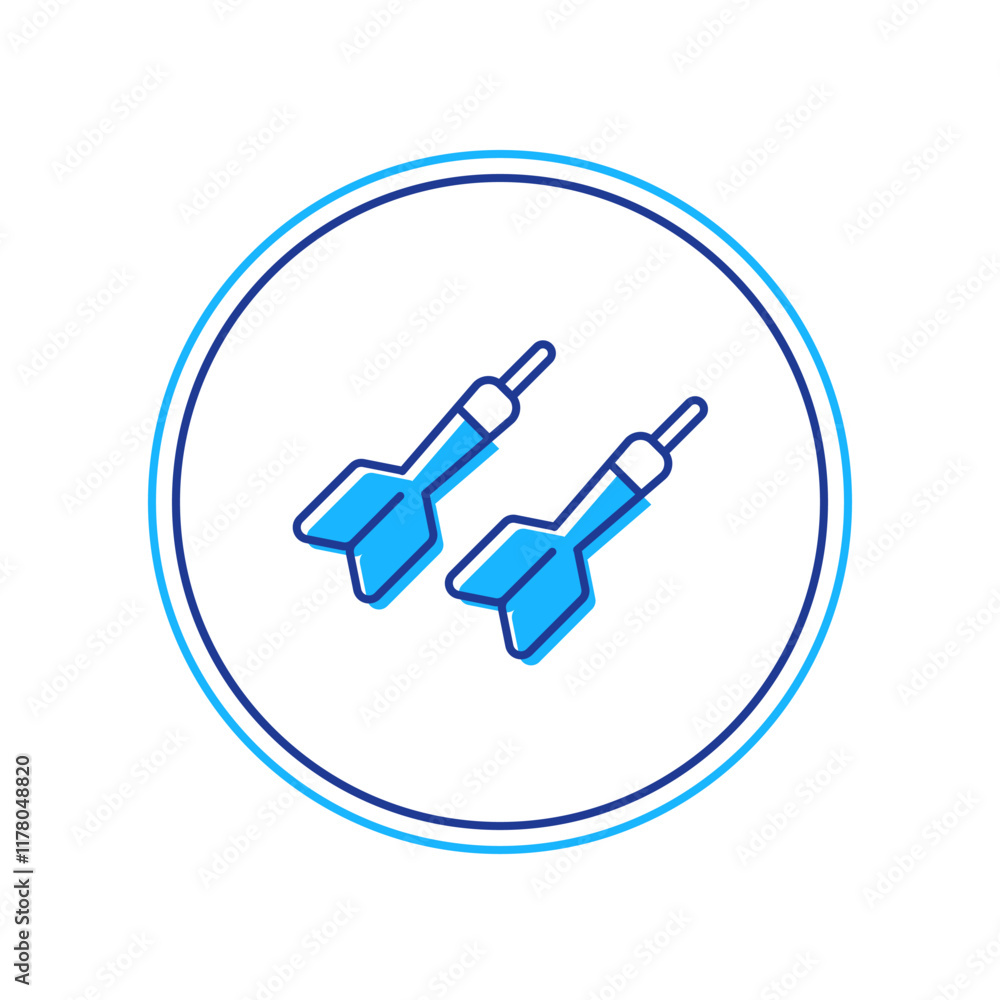 Filled outline Dart arrow icon isolated on white background. Vector Filled outline Dart arrow icon isolated on white background. Vector