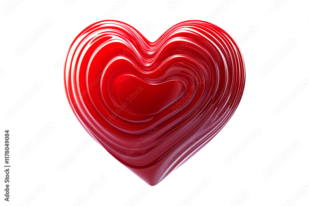 Abstract red heart with layered detailing, sharp, symmetrical design, isolated on white transparent backdrop, symbolizing love and passion Abstract red heart with layered detailing, sharp, symmetrical design, isolated on white transparent backdrop, symbolizing love and passion