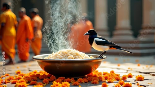 Cinematic Depiction of Ancestral Offering and Acceptance During Pitru Paksha
