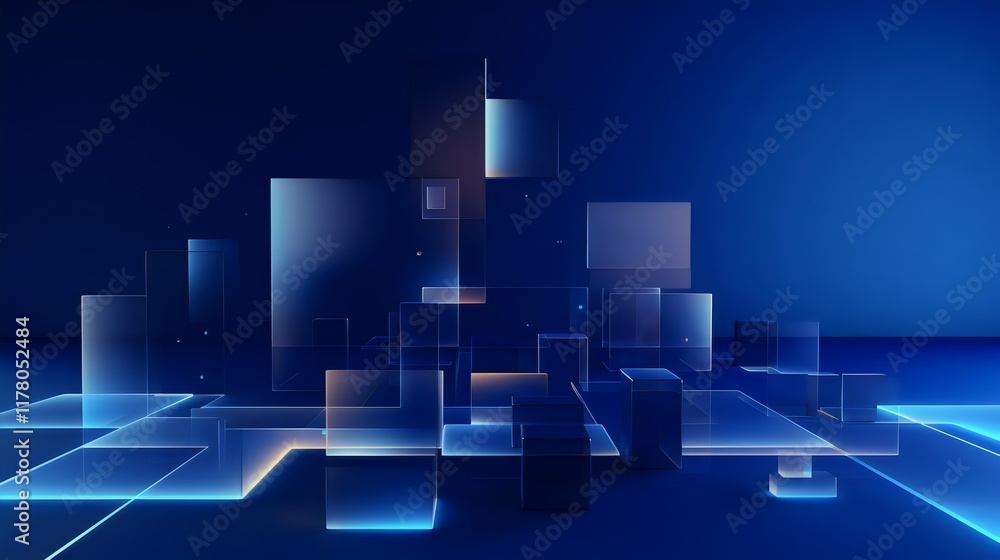 Abstract geometric figures on a blue background, creating a modern and dynamic composition with sharp lines and shapes, ideal for contemporary art or digital design projects Abstract geometric figures on a blue background, creating a modern and dynamic composition with sharp lines and shapes, ideal for contemporary art or digital design projects