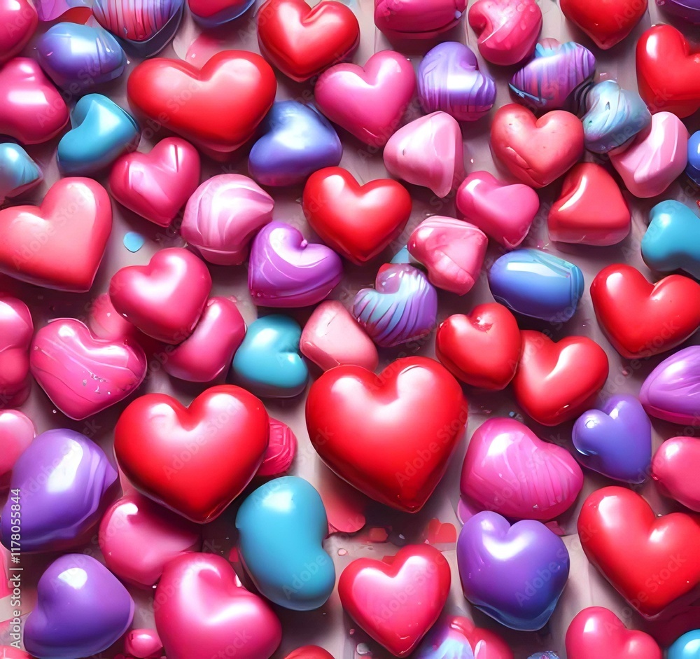 Fototapeta premium Illustration of Heart shape candy.