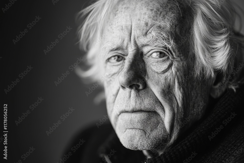 psychological black and white close-up portrait of old man psychological black and white close-up portrait of old man