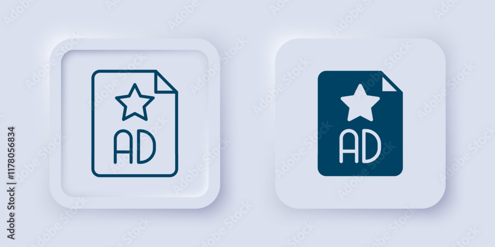Filled and outline Advertising icon isolated on grey background. Concept of marketing and promotion process. Responsive ads. Social media advertising. Square button. Vector Filled and outline Advertising icon isolated on grey background. Concept of marketing and promotion process. Responsive ads. Social media advertising. Square button. Vector