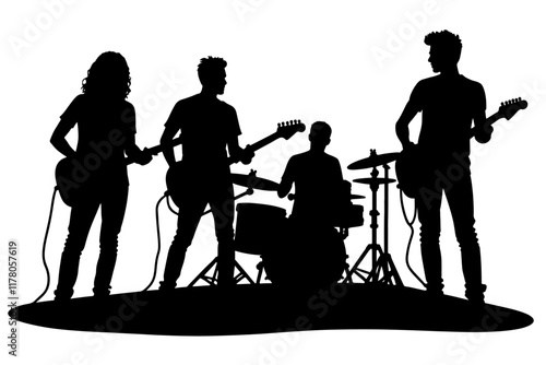 Rock Band Vector Silhouette