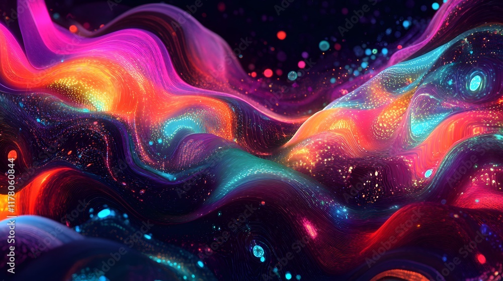 Neon colors and patterns combined in an abstract design Neon colors and patterns combined in an abstract design