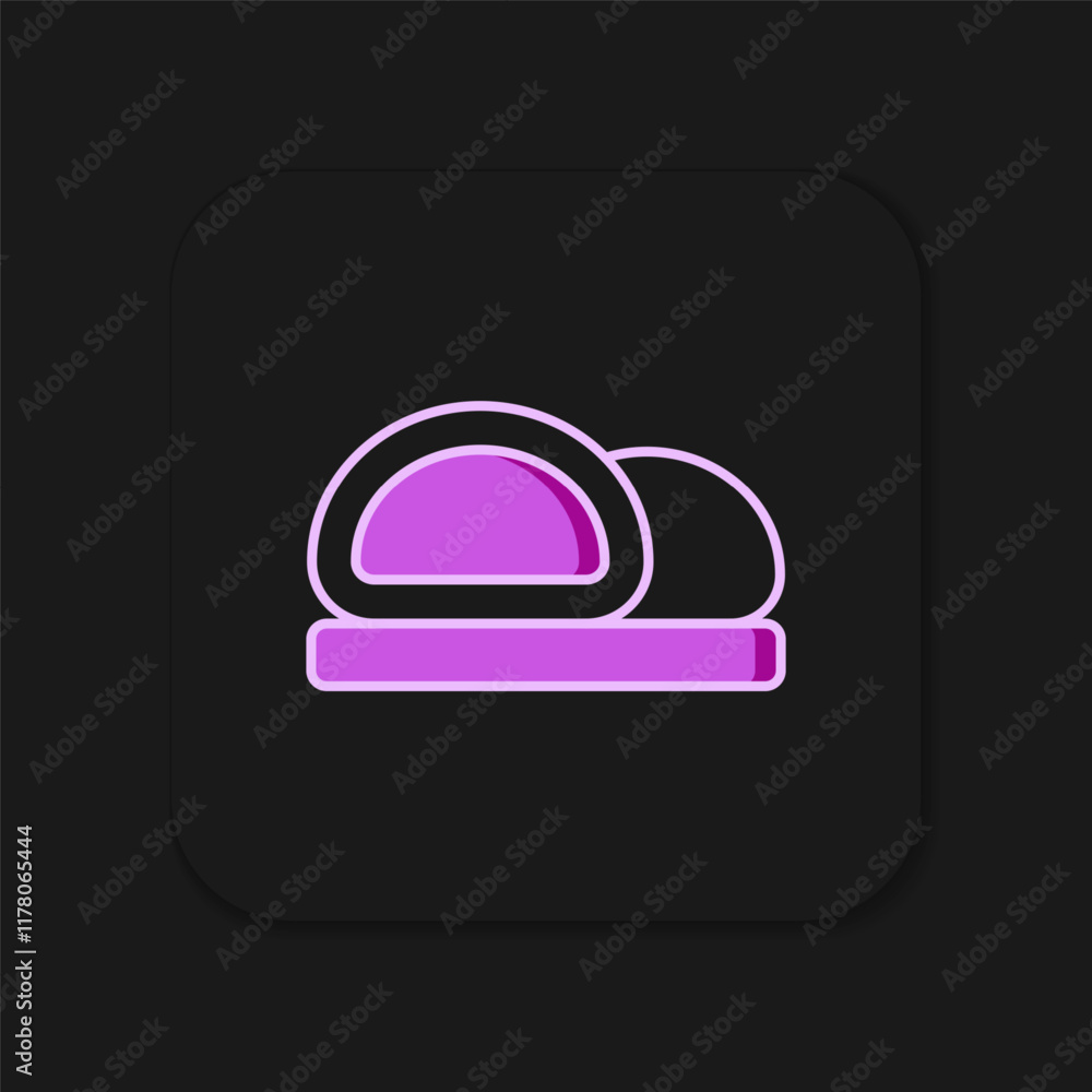 Filled outline Sushi icon isolated on black background. Traditional Japanese food. Flat filled outline style with shadow. Vector Filled outline Sushi icon isolated on black background. Traditional Japanese food. Flat filled outline style with shadow. Vector