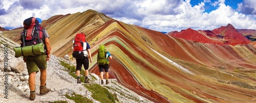 Rainbow mountains or Vinicunca Montana de Siete Colores