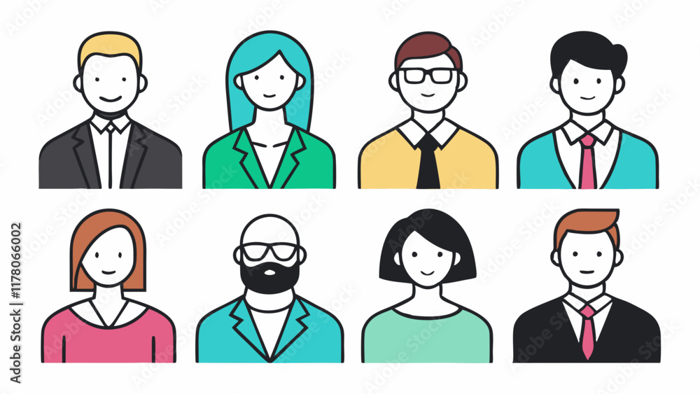 Flat Style Business Professional Avatars Vector Set Flat Style Business Professional Avatars Vector Set