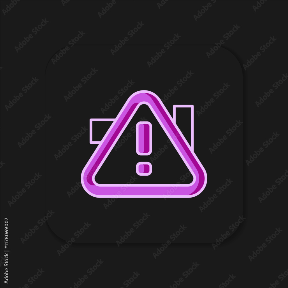 Filled outline Exclamation mark in triangle icon isolated on black background. Hazard warning sign, careful, attention, danger warning important. Flat filled outline style with shadow. Vector Filled outline Exclamation mark in triangle icon isolated on black background. Hazard warning sign, careful, attention, danger warning important. Flat filled outline style with shadow. Vector