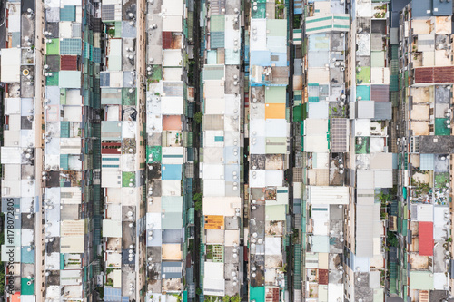 Colorful Rooftops of a Dense City photo