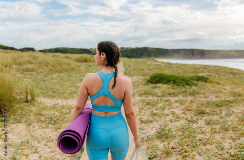 Fitness woman outdoors photo